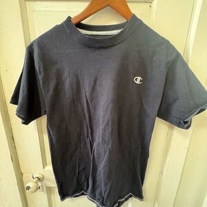 Champion Navy Short Sleeve Crew Tee with Small Logo